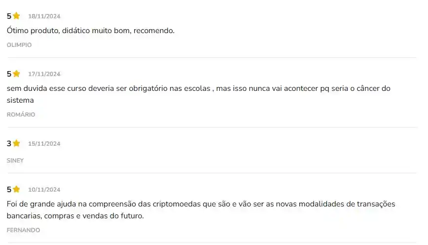 Depoimentos de alunos do Treinamento Bitcoin Black Pill