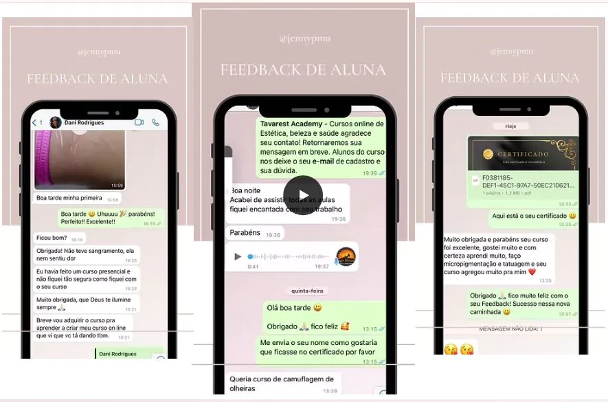 Depoimento de aluna do curso de camuflagem Jennifer Tavares